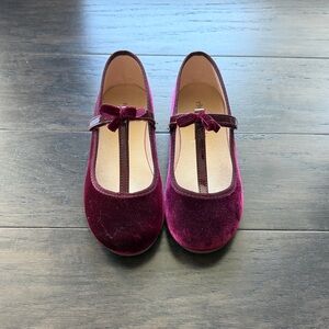 Chic Velvet Burgundy Kids Dress Shoes